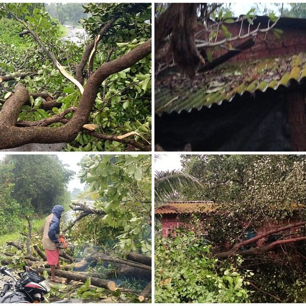 लोरे परिसराला सलग दुसऱ्या दिवशी चक्रीवादळाचा तडाखा